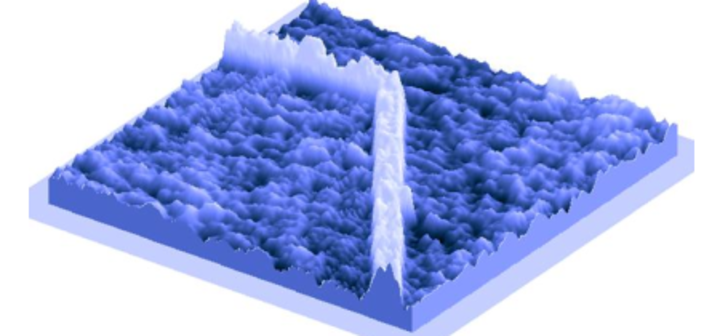 topographic image of a silver nanowire